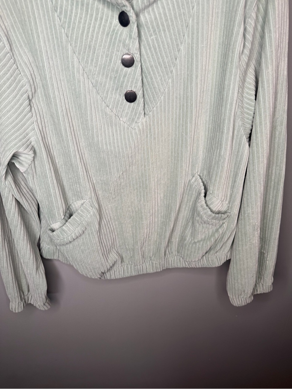 Free People Serena Corduroy Pullover - Sea Mist - Picture 5 of 10